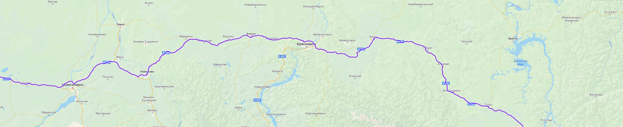 Доставка грузов из Белорецка - карта транспортной логистики